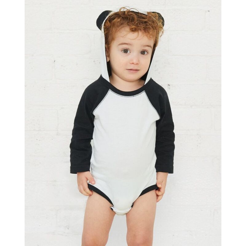 Infant Fine Jersey Character Hooded Long Sleeve Bodysuit with Ears Thumbnail