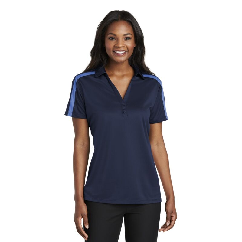 Ladies Silk Touch™ Performance Colorblock Stripe Polo Thumbnail