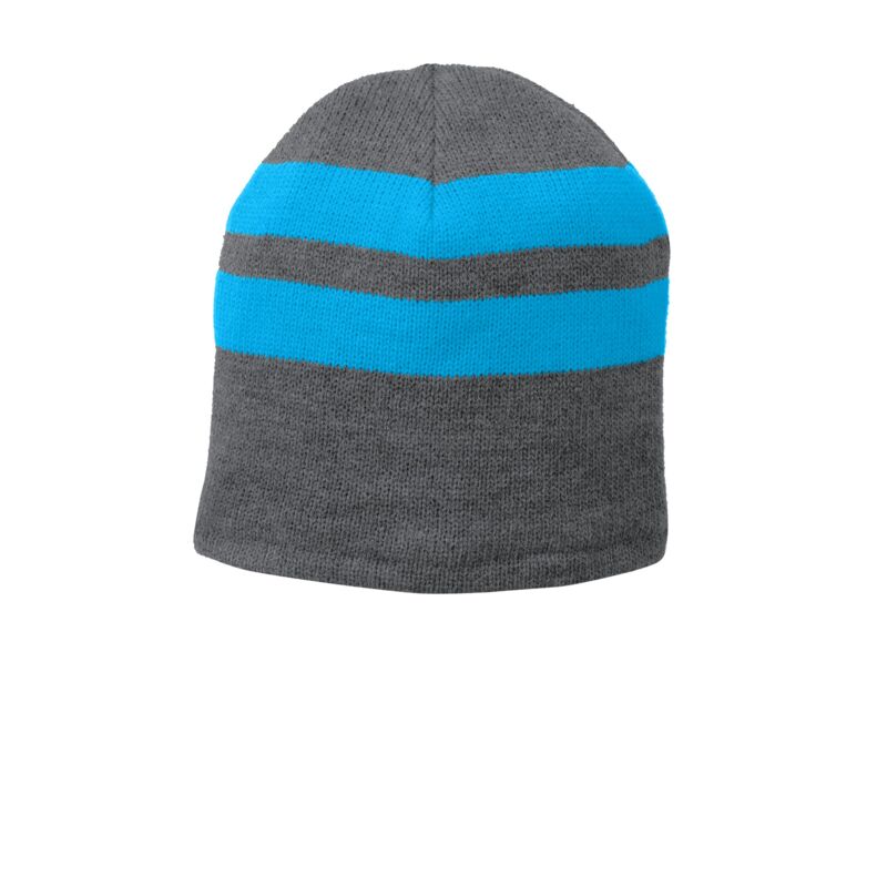 Fleece Lined Striped Beanie Cap Thumbnail